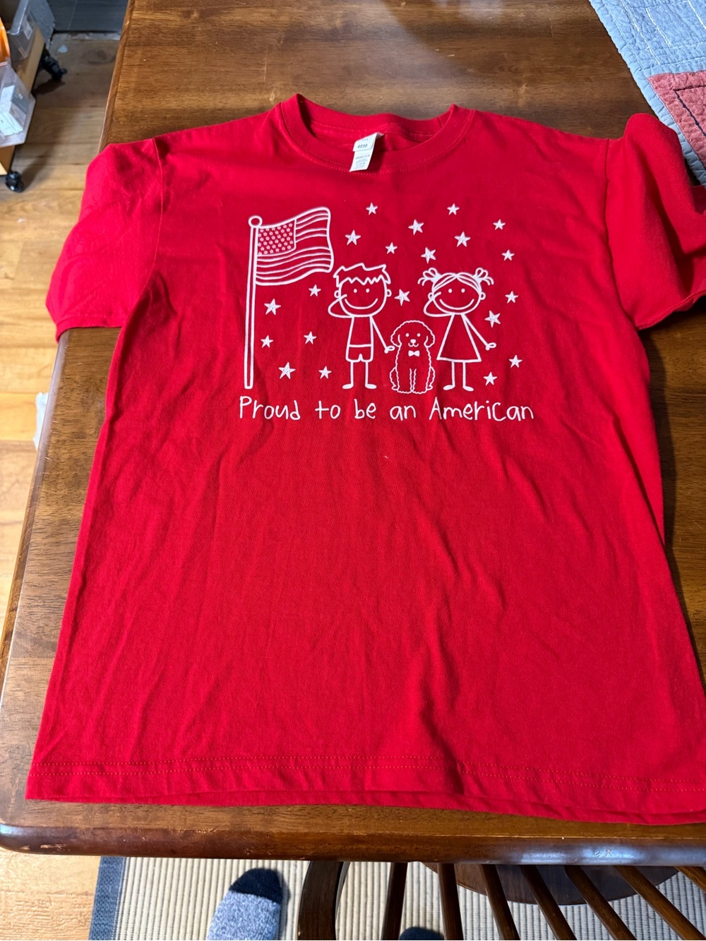 Kids' Red Graphic Tee - Proud to Be an American by